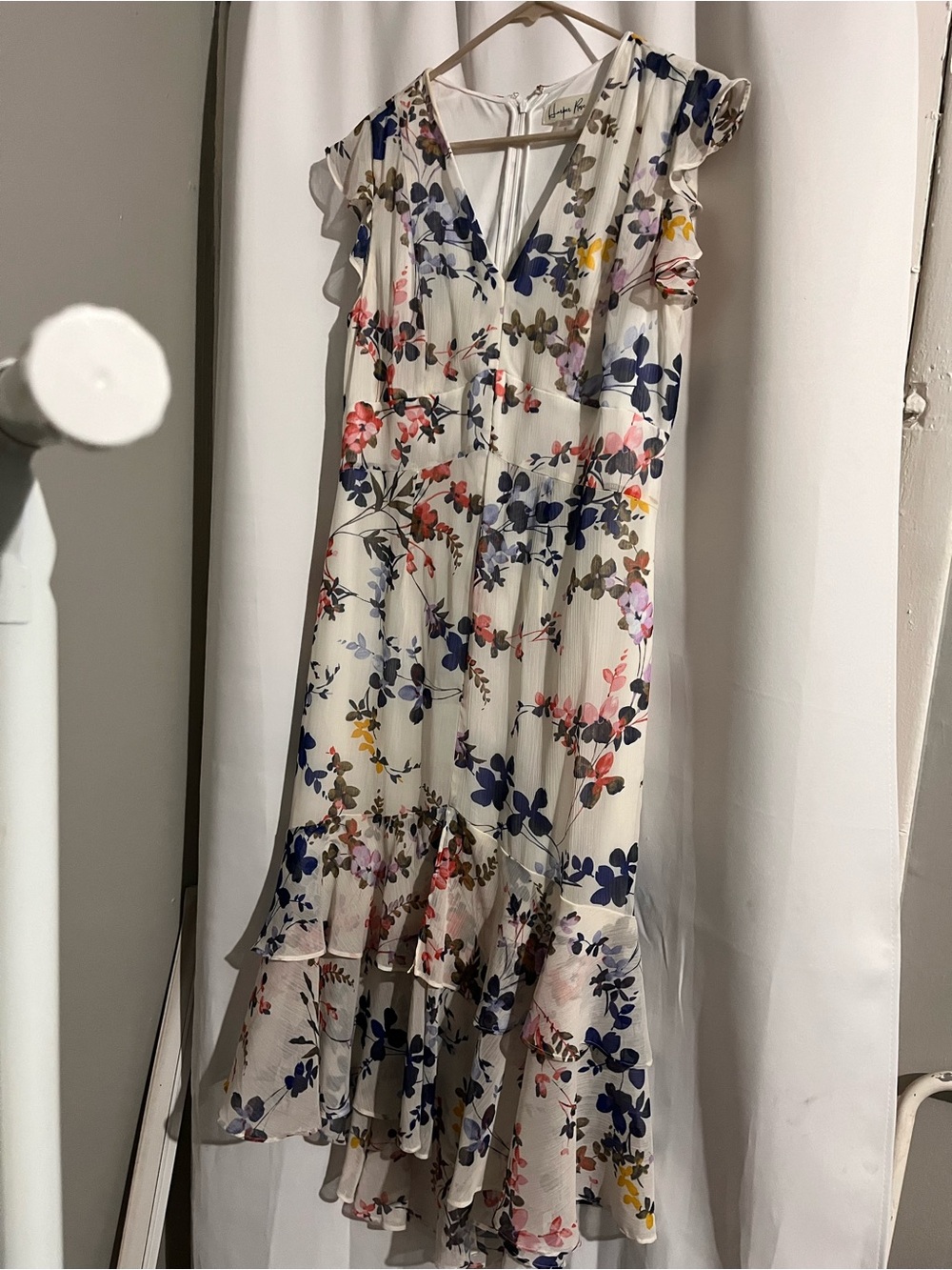 Harper Cream Floral High-Low Ruffle Dress